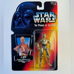 Star Wars Power of the Force "C-3PO" Action Figure Realistic Metalized Body.